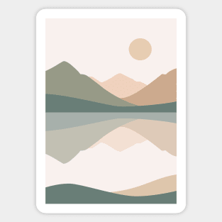 Lake District Mountains Minimalist Landscape Sticker